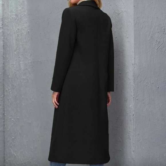 winter peacoat trench long jacket camel tan brown long line - Picture 8 of 11